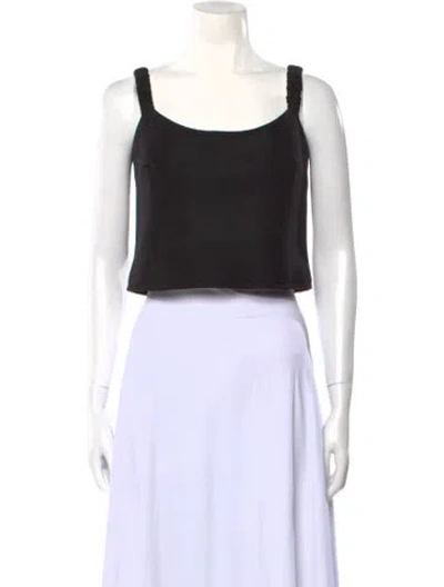 Pre-owned Khaite Virgin Wool Square Neckline Crop Top In Black