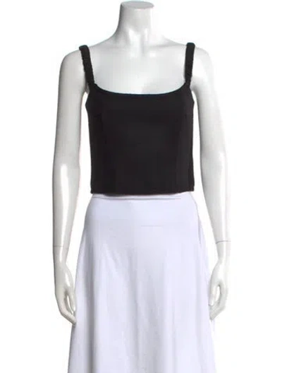 Pre-owned Khaite Virgin Wool Square Neckline Crop Top In Black