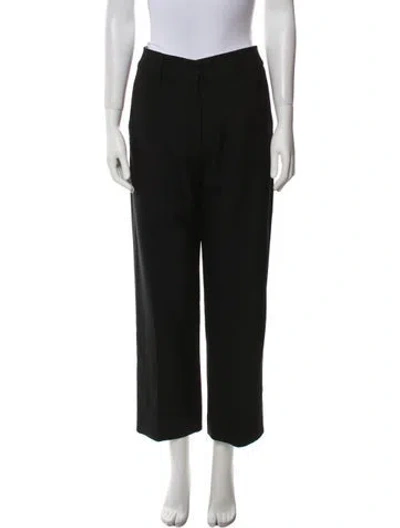 Pre-owned Khaite Virgin Wool Straight Leg Pants In Black