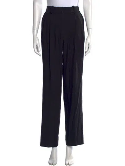 Pre-owned Khaite Virgin Wool Straight Leg Pants In Black