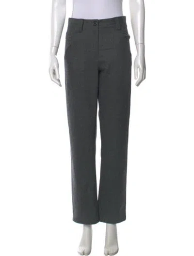 Pre-owned Khaite Virgin Wool Straight Leg Pants In Gray