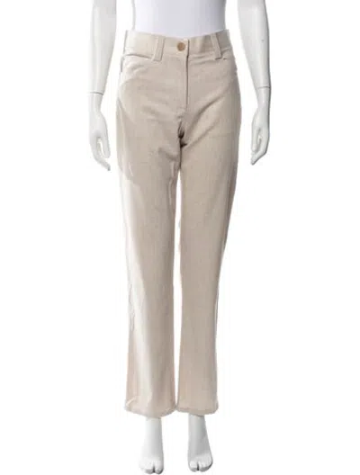 Pre-owned Khaite Virgin Wool Straight Leg Pants W/ Tags In Neutrals