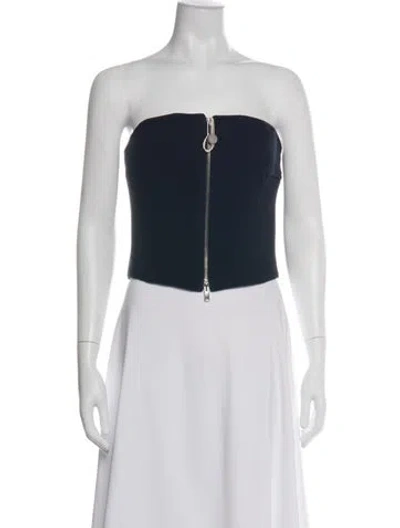 Pre-owned Khaite Virgin Wool Strapless Top In Black