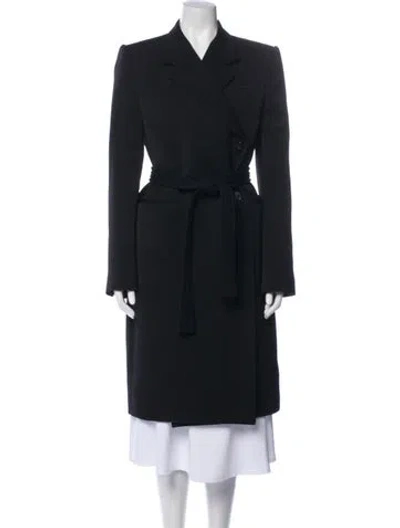 Pre-owned Khaite Virgin Wool Trench Coat In Black