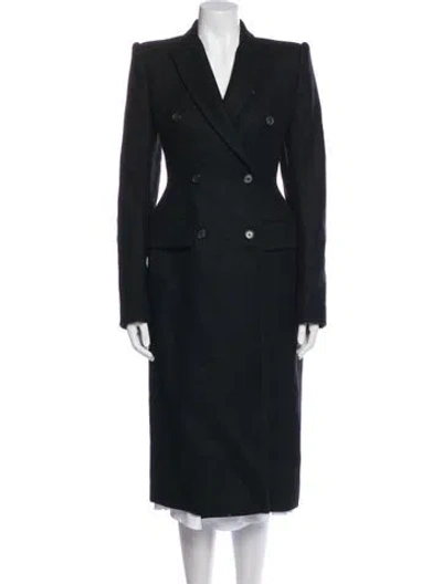 Pre-owned Khaite Virgin Wool Trench Coat In Black