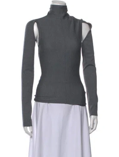 Pre-owned Khaite Virgin Wool Turtleneck Sweater In Grey