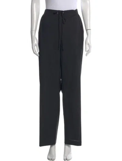 Pre-owned Khaite Virgin Wool Wide Leg Pants In Black