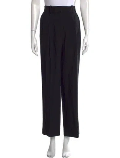 Pre-owned Khaite Virgin Wool Wide Leg Pants In Black