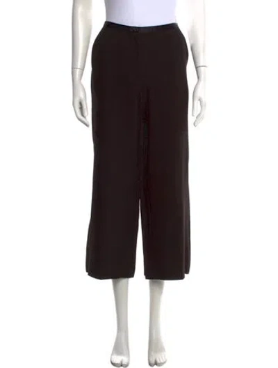 Pre-owned Khaite Virgin Wool Wide Leg Pants In Black