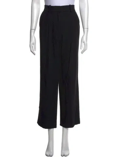 Pre-owned Khaite Virgin Wool Wide Leg Pants In Black