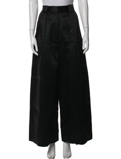 Pre-owned Khaite Virgin Wool Wide Leg Pants In Black