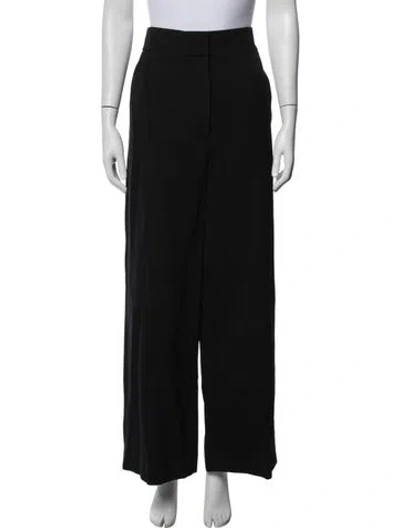 Pre-owned Khaite Virgin Wool Wide Leg Pants In Black