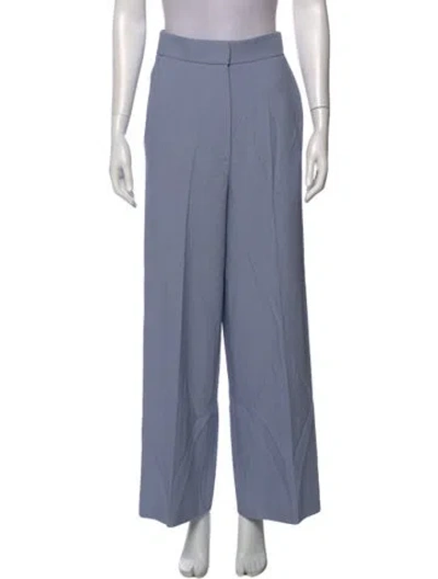 Pre-owned Khaite Virgin Wool Wide Leg Pants In Blue