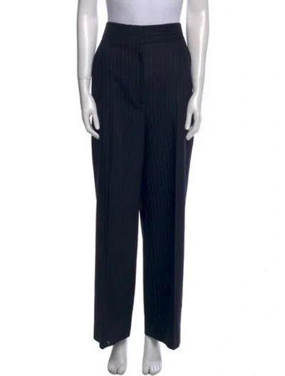 Pre-owned Khaite Virgin Wool Wide Leg Pants In Blue