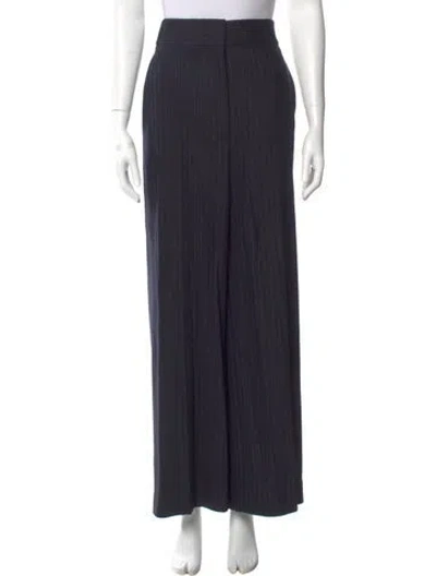 Pre-owned Khaite Virgin Wool Wide Leg Pants In Blue