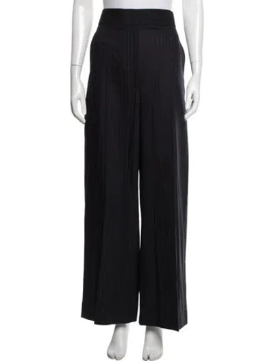 Pre-owned Khaite Virgin Wool Wide Leg Pants In Blue