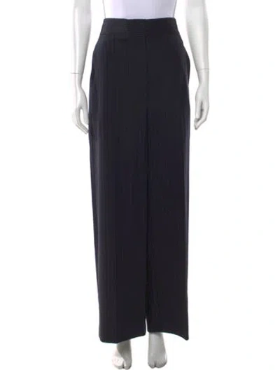Pre-owned Khaite Virgin Wool Wide Leg Pants In Blue