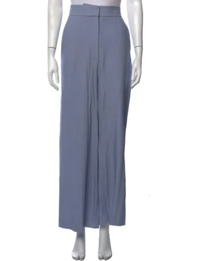 Pre-owned Khaite Virgin Wool Wide Leg Pants In Blue