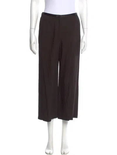 Pre-owned Khaite Virgin Wool Wide Leg Pants In Brown