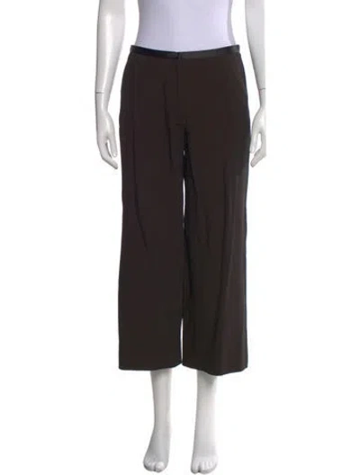 Pre-owned Khaite Virgin Wool Wide Leg Pants In Brown