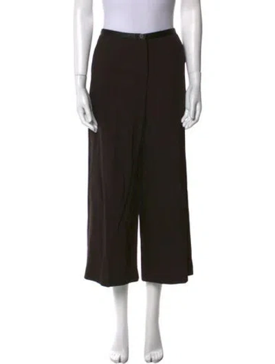 Pre-owned Khaite Virgin Wool Wide Leg Pants In Brown