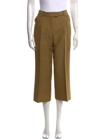 Pre-owned Khaite Virgin Wool Wide Leg Pants In Green