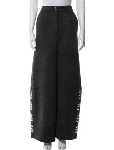 Pre-owned Khaite Virgin Wool Wide Leg Pants In Grey