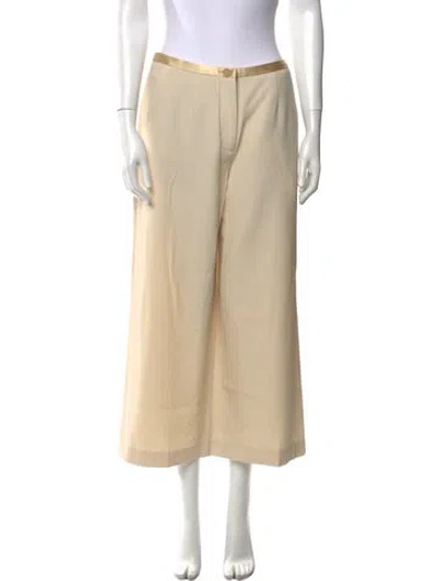 Pre-owned Khaite Virgin Wool Wide Leg Pants In Neutral