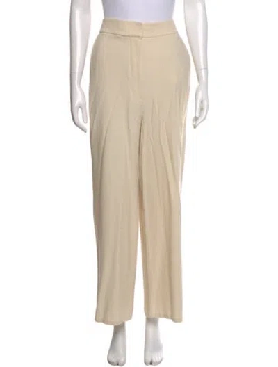 Pre-owned Khaite Virgin Wool Wide Leg Pants In Neutral