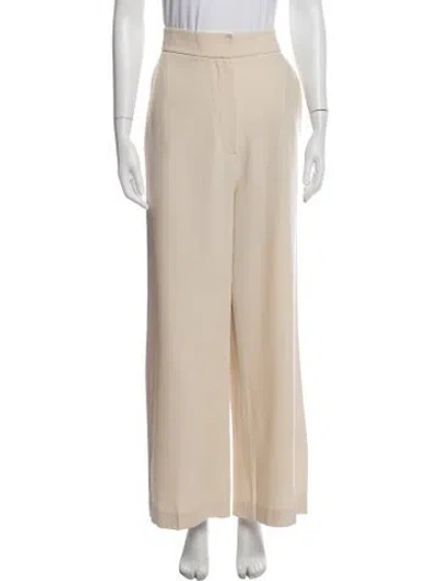 Pre-owned Khaite Virgin Wool Wide Leg Pants In Neutral