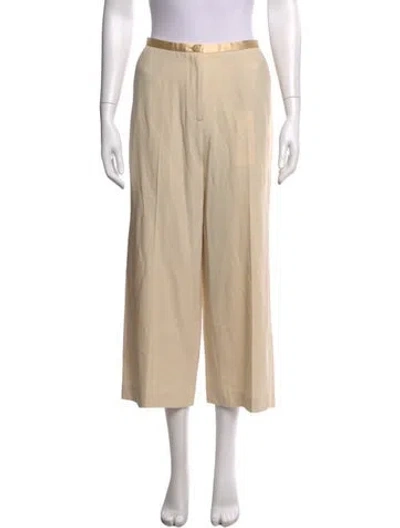 Pre-owned Khaite Virgin Wool Wide Leg Pants In Neutral