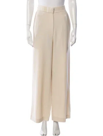 Pre-owned Khaite Virgin Wool Wide Leg Pants In Neutrals