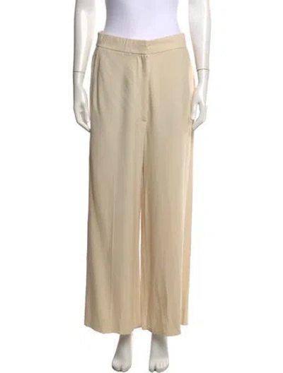 Pre-owned Khaite Virgin Wool Wide Leg Pants In Neutrals