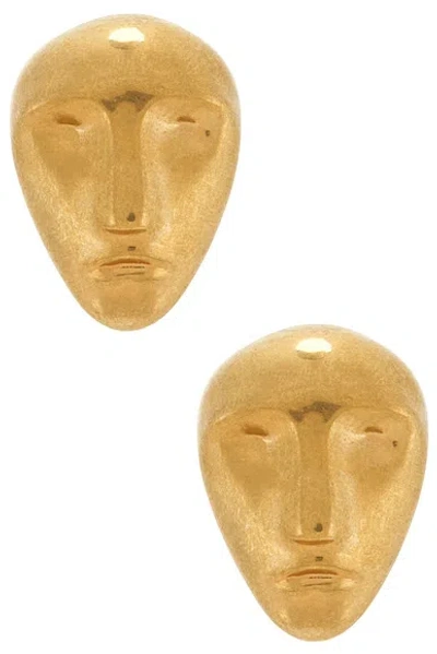 Khaite Visage Earrings In Antique Gold