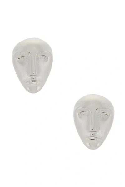 Khaite Visage Earrings In Silver