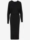 Khaite Trina Open-back Boat Neck Dress In Black