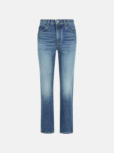 Khaite 'viv' Blue Cotton Jeans