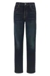Khaite Belt Loop Denim Trousers In Blue