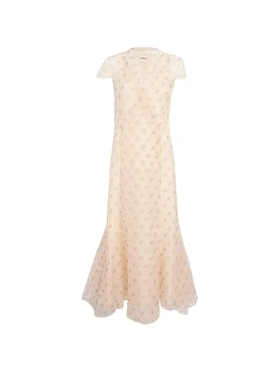 Khaite V-neck Dress In Neutral
