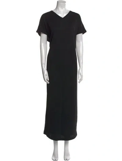 Pre-owned Khaite V-neck Long Dress In Black