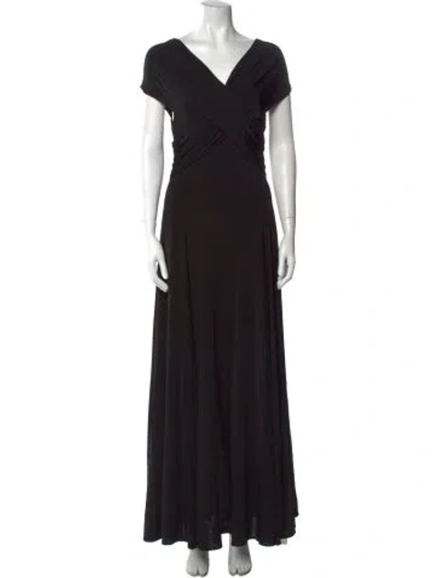 Pre-owned Khaite V-neck Long Dress In Black