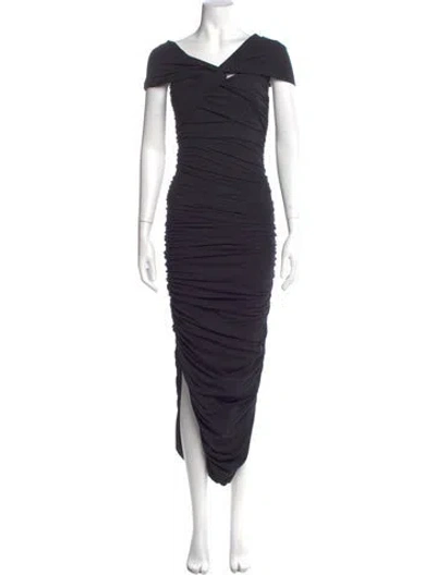 Pre-owned Khaite V-neck Long Dress In Blue