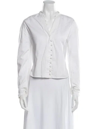 Pre-owned Khaite V-neck Long Sleeve Tunic In Neutral