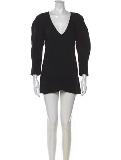 Pre-owned Khaite V-neck Mini Dress In Black