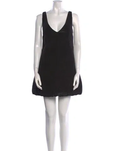 Pre-owned Khaite V-neck Mini Dress In Black