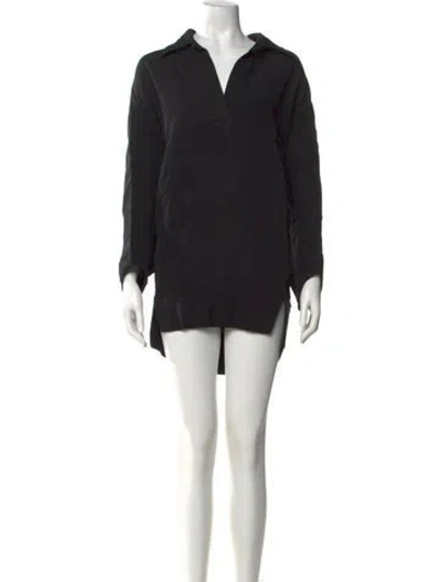 Pre-owned Khaite V-neck Mini Dress In Black