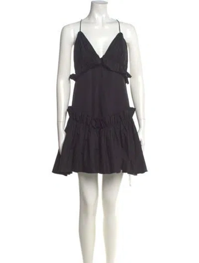 Pre-owned Khaite V-neck Mini Dress In Black