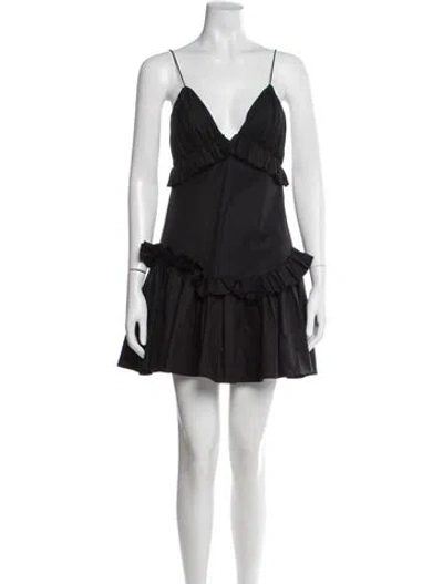 Pre-owned Khaite V-neck Mini Dress In Black