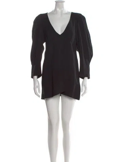 Pre-owned Khaite V-neck Mini Dress In Black