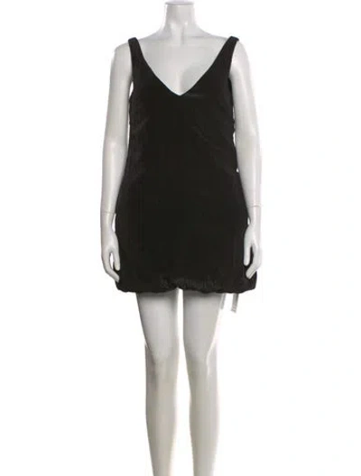 Pre-owned Khaite V-neck Mini Dress In Black
